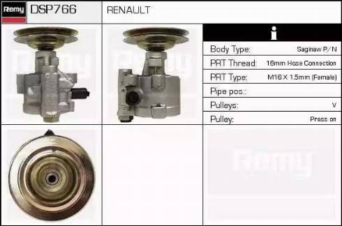 Remy DSP766 - Гидравлический насос, рулевое управление, ГУР autosila-amz.com