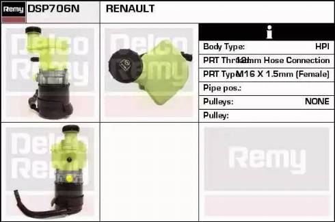 Remy DSP706N - Гидравлический насос, рулевое управление, ГУР autosila-amz.com