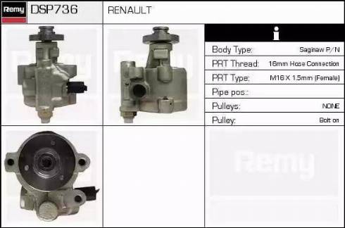 Remy DSP736 - Гидравлический насос, рулевое управление, ГУР autosila-amz.com