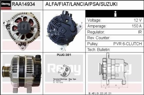 Remy RAA14934 - Генератор autosila-amz.com