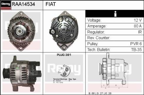 Remy RAA14534 - Генератор autosila-amz.com