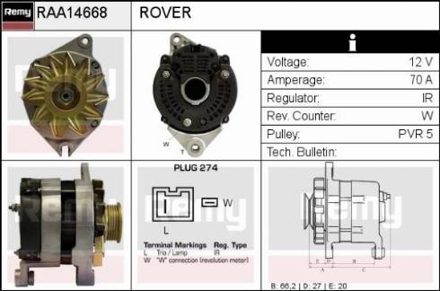 Remy RAA14668 - Генератор autosila-amz.com