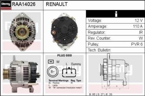 Remy RAA14026 - Генератор autosila-amz.com