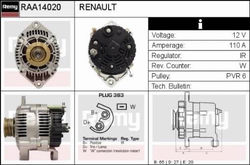 Remy RAA14020 - Генератор autosila-amz.com