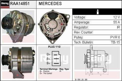 Remy RAA14851 - Генератор autosila-amz.com