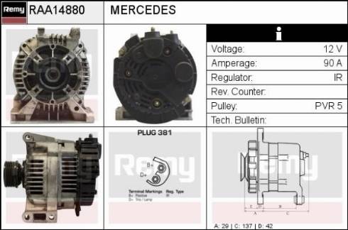 Remy RAA14880 - Генератор autosila-amz.com