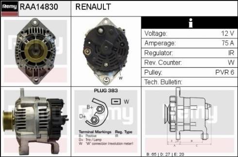 Remy RAA14830 - Генератор autosila-amz.com