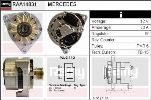 Remy RAA14831 - Генератор autosila-amz.com