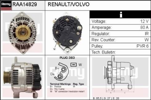 Remy RAA14829 - Генератор autosila-amz.com