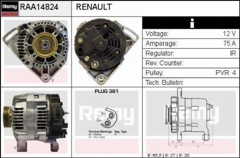 Remy RAA14824 - Генератор autosila-amz.com