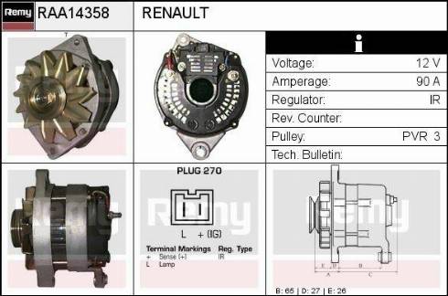 Remy RAA14358 - Генератор autosila-amz.com