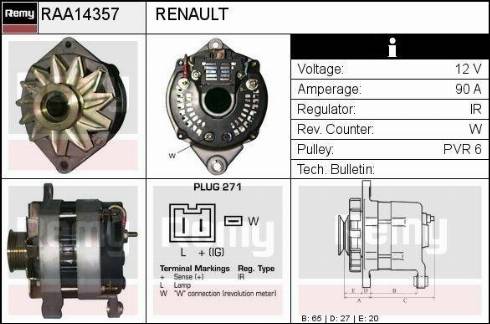 Remy RAA14357 - Генератор autosila-amz.com