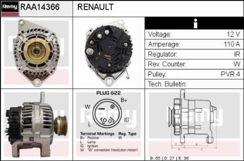 Remy RAA14366 - Генератор autosila-amz.com