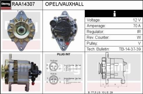 Remy RAA14307 - Генератор autosila-amz.com