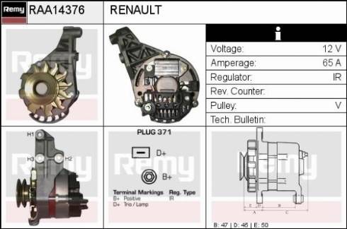 Remy RAA14376 - Генератор autosila-amz.com