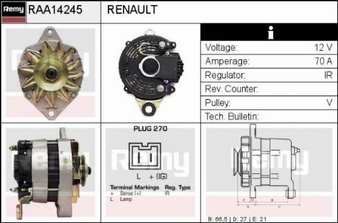 Remy RAA14245 - Генератор autosila-amz.com