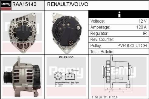 Remy RAA15140 - Генератор autosila-amz.com