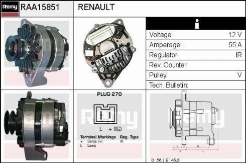 Remy RAA15851 - Генератор autosila-amz.com