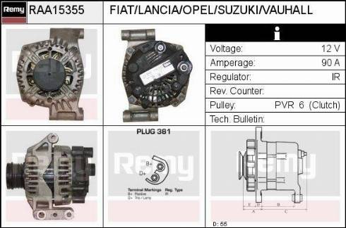 Remy RAA15355 - Генератор autosila-amz.com