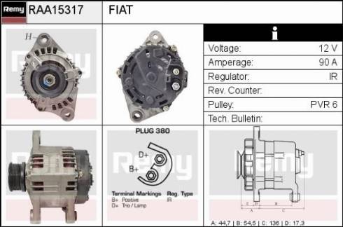 Remy RAA15317 - Генератор autosila-amz.com