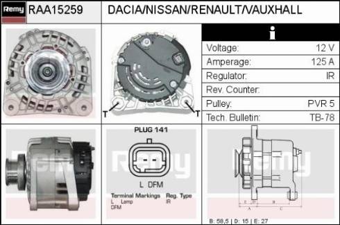 Remy RAA15259 - Генератор autosila-amz.com