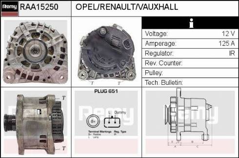 Remy RAA15250 - Генератор autosila-amz.com