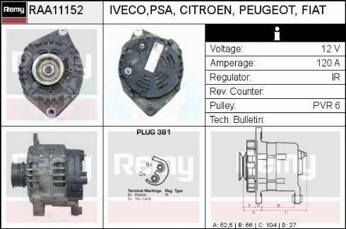 Remy RAA11152 - Генератор autosila-amz.com