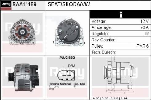 Remy RAA11189 - Генератор autosila-amz.com