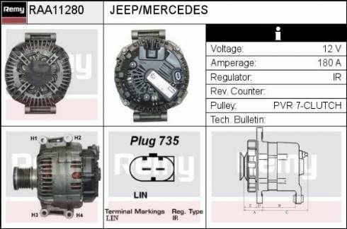 Remy RAA11280 - Генератор autosila-amz.com