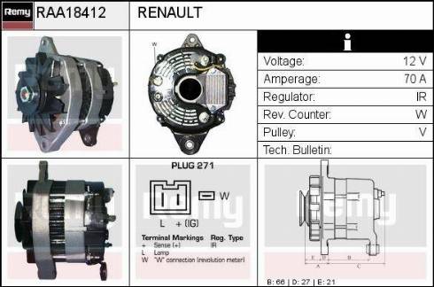 Remy RAA18412 - Генератор autosila-amz.com