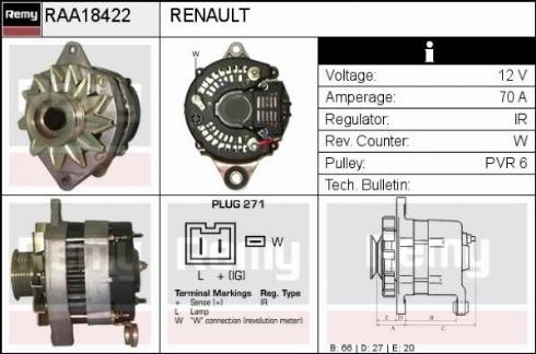 Remy RAA18422 - Генератор autosila-amz.com