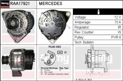 Remy RAA17921 - Генератор autosila-amz.com