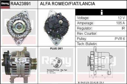 Remy RAA23891 - Генератор autosila-amz.com