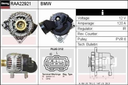 Remy RAA22921 - Генератор autosila-amz.com