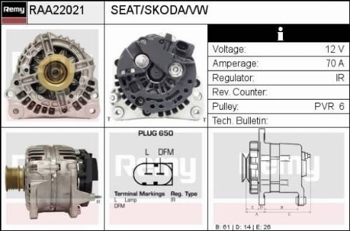 Remy RAA22021 - Генератор autosila-amz.com