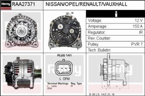 Remy RAA27371 - Генератор autosila-amz.com