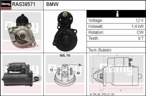 Remy RAS39571 - Стартер autosila-amz.com