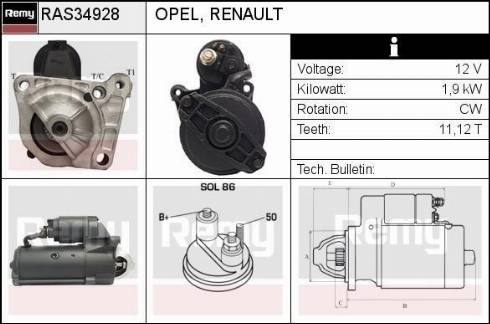 Remy RAS34928 - Стартер autosila-amz.com