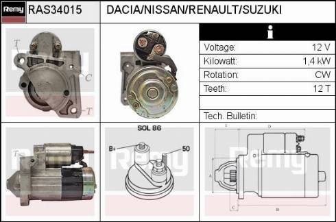 Remy RAS34015 - Стартер autosila-amz.com