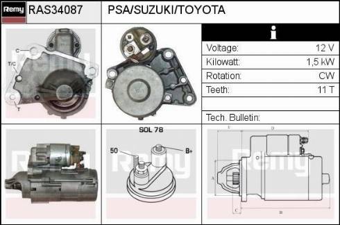 Remy RAS34087 - Стартер autosila-amz.com