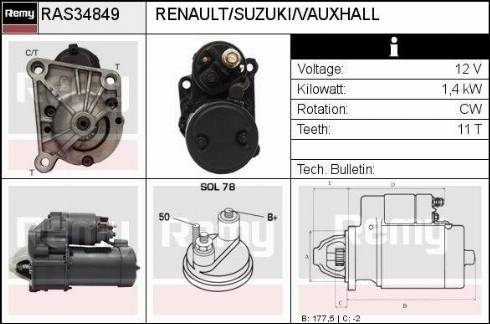 Remy RAS34849 - Стартер autosila-amz.com