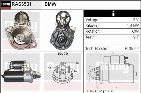 Remy RAS35011 - Стартер autosila-amz.com