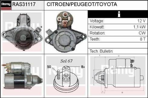 Remy RAS31117 - Стартер autosila-amz.com