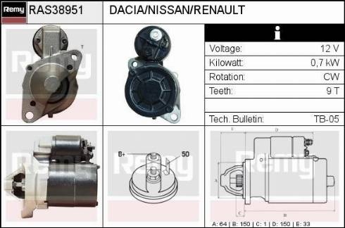 Remy RAS38951 - Стартер autosila-amz.com