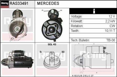 Remy RAS33491 - Стартер autosila-amz.com