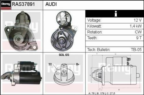 Remy RAS37891 - Стартер autosila-amz.com