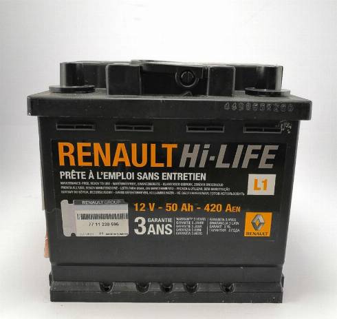 RENAULT 7711238596 - Стартерная аккумуляторная батарея, АКБ autosila-amz.com