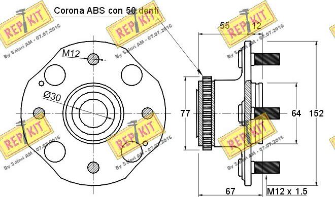 REPKIT RKB0990 - Комплект подшипника ступицы колеса autosila-amz.com