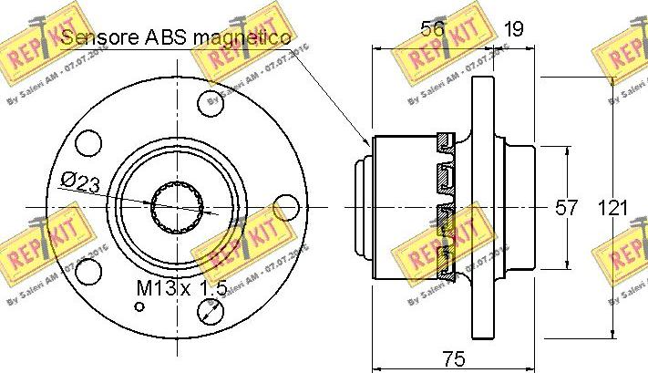 REPKIT RKB1982 - Комплект подшипника ступицы колеса autosila-amz.com