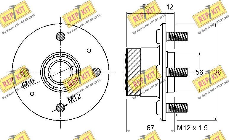 REPKIT RKB1651 - Комплект подшипника ступицы колеса autosila-amz.com